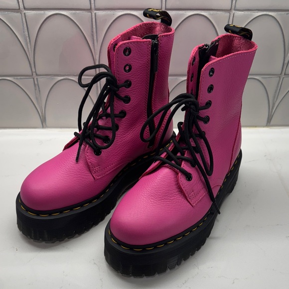 Dr. Martens Pink Combat Boots - Picture 3 of 6